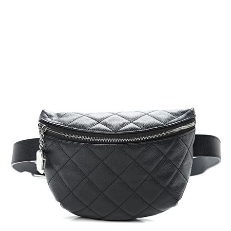 chanel caviar waist bag|CHANEL Metallic Caviar Quilted Waist Bag Black Gold.